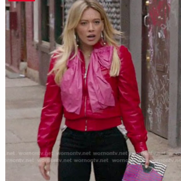 Gucci - Authentic 💥 Red Leather Gucci Jacket Pink Accent - Picture 2 of 8